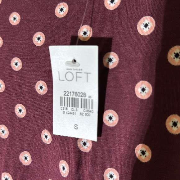 NWT Women’s Loft size small maroon dress - Picture 3 of 8